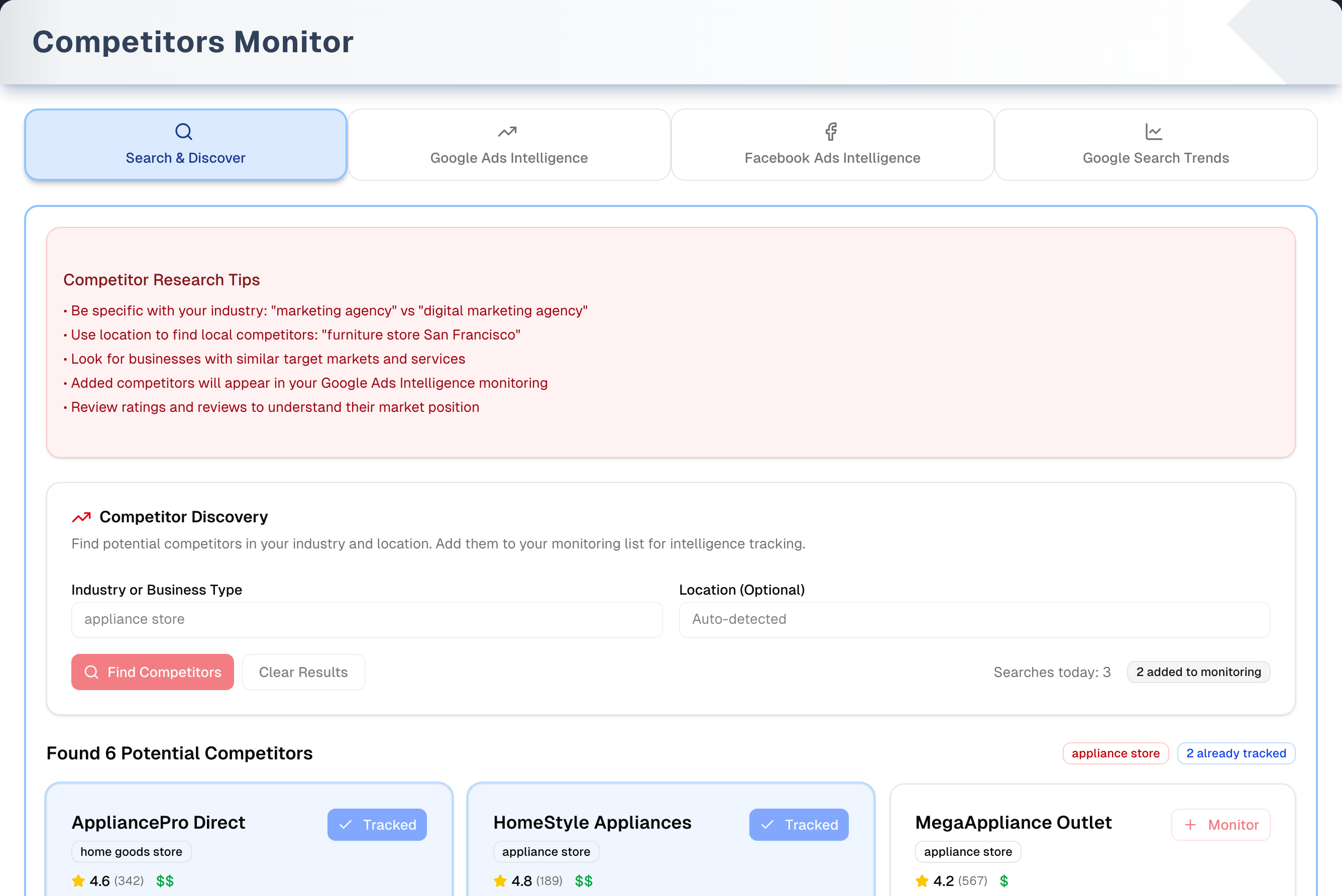 Competitors Monitor