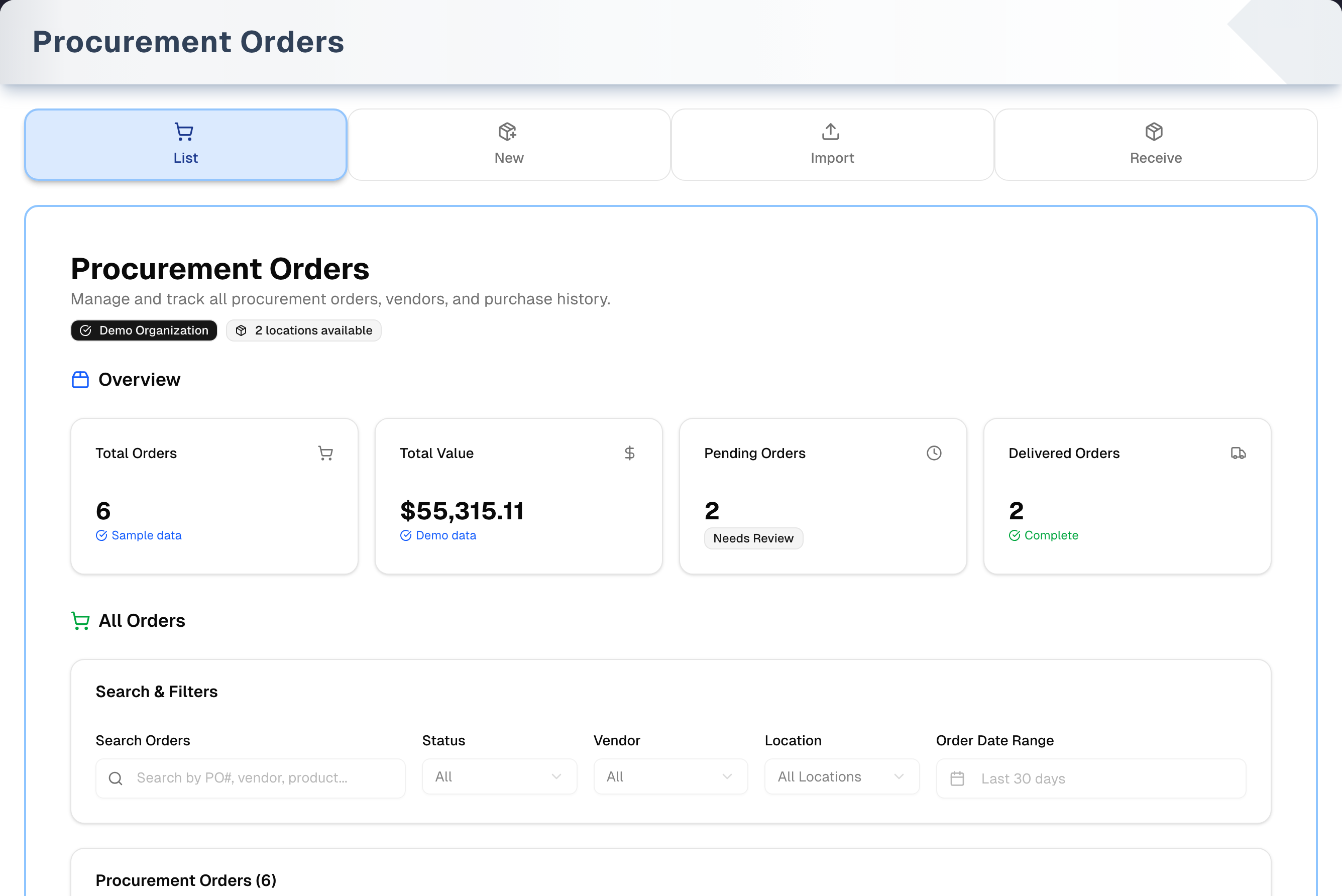 Procurement Orders