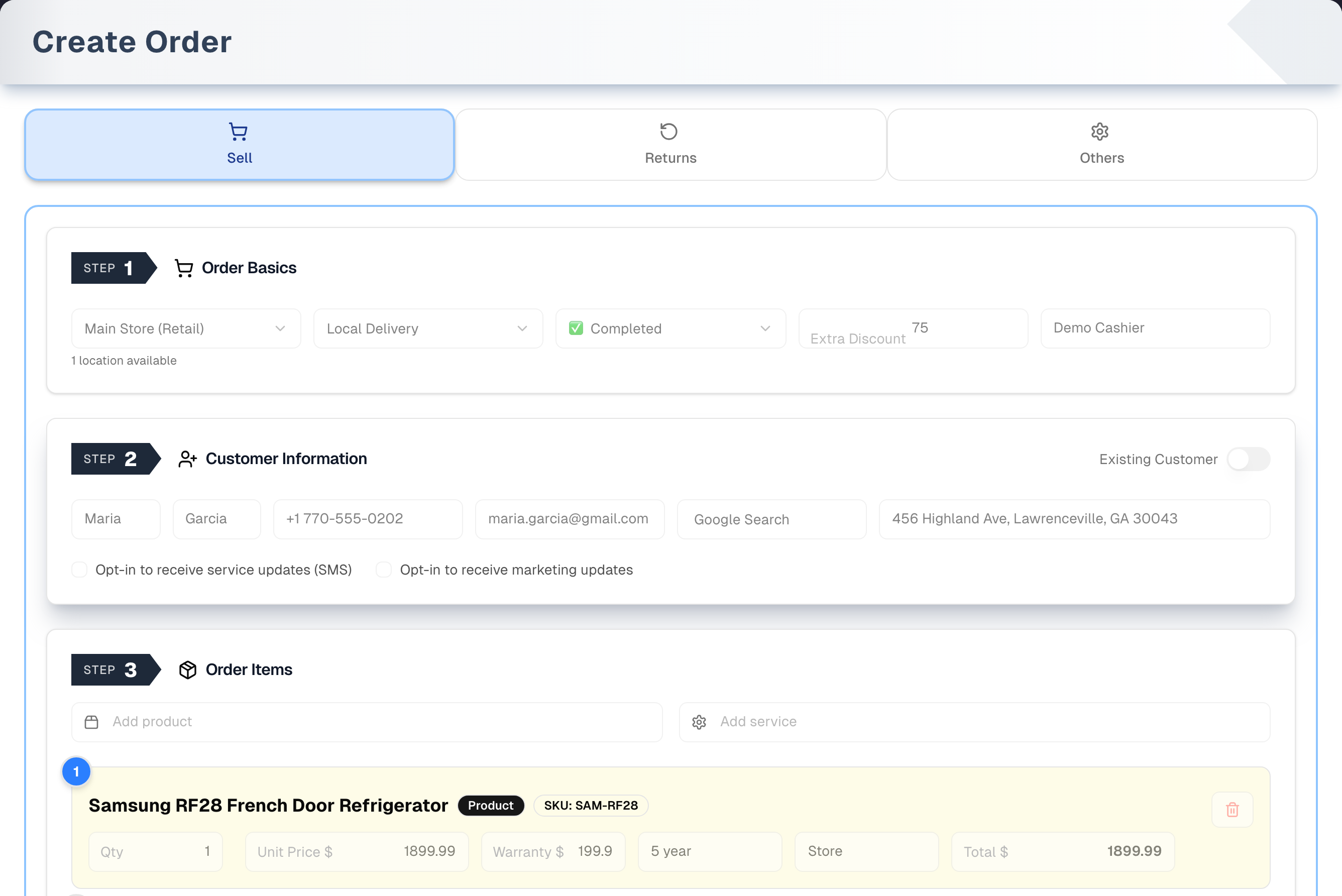 Create Order